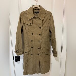 Rag & Bone Olive-Tan Double-Breasted Trench Coat